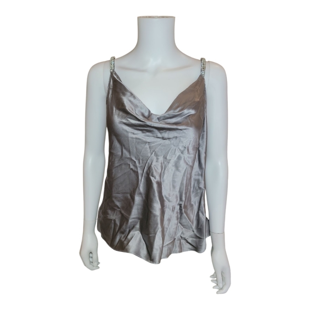 $225 NWT GENERATION LOVE Lori Crystal Embellished Stretch Silk Cami Medium